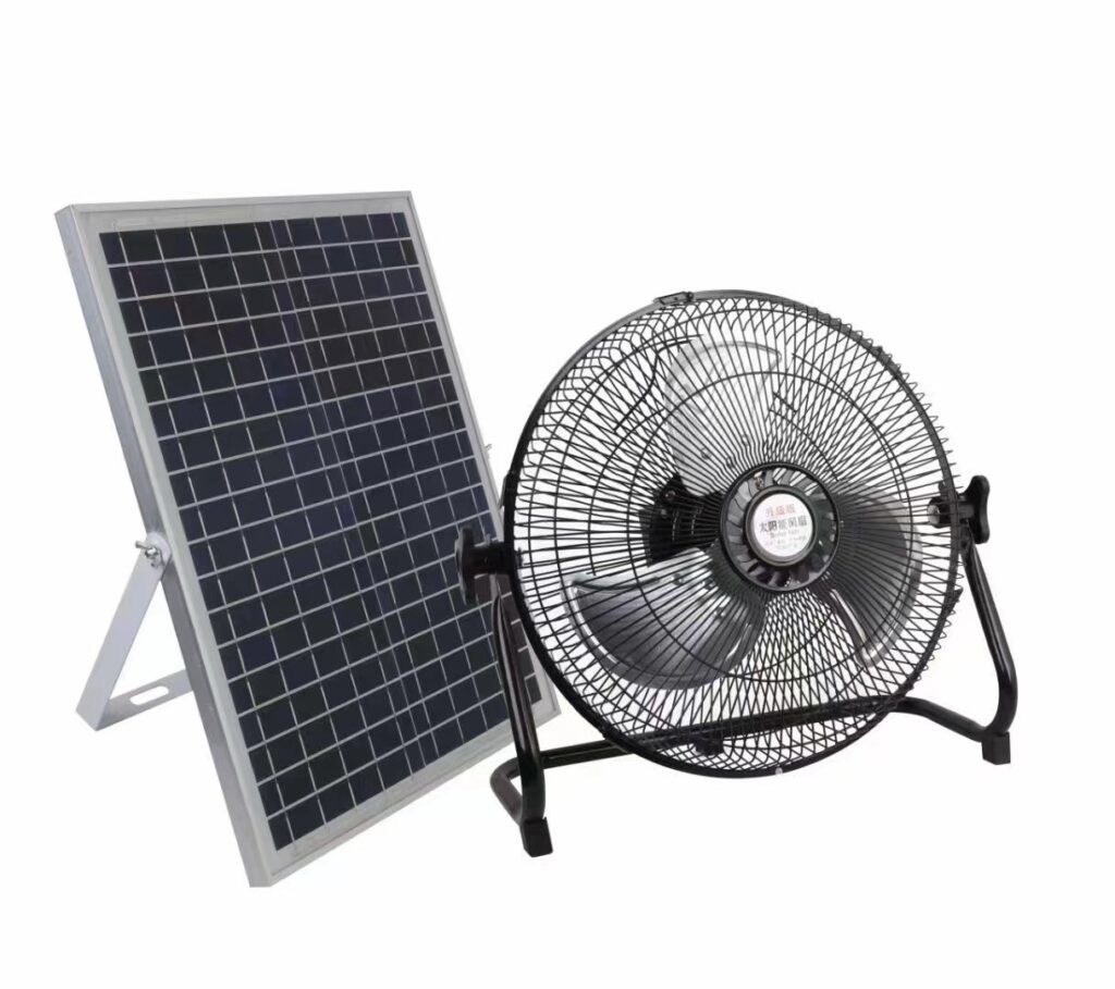 Solar powered floor fan