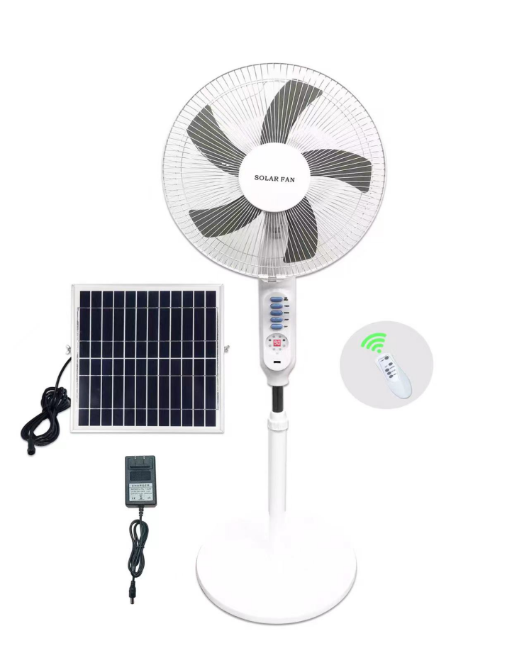 Solar Powered Standing Floor  Fan with USB and night light