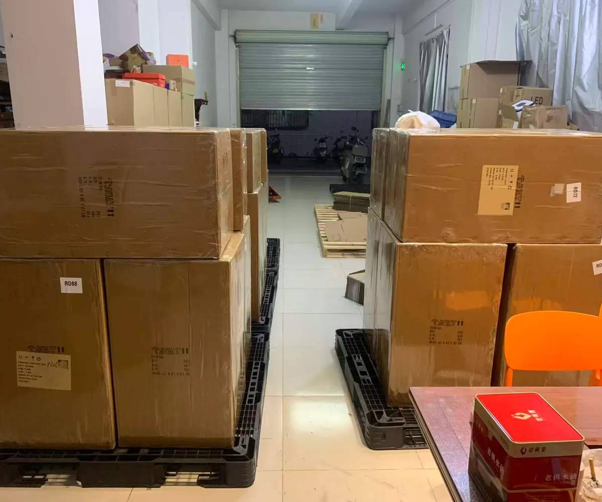 Packaged orders stored at the MAX Sourcing warehouse in Zhongshan
